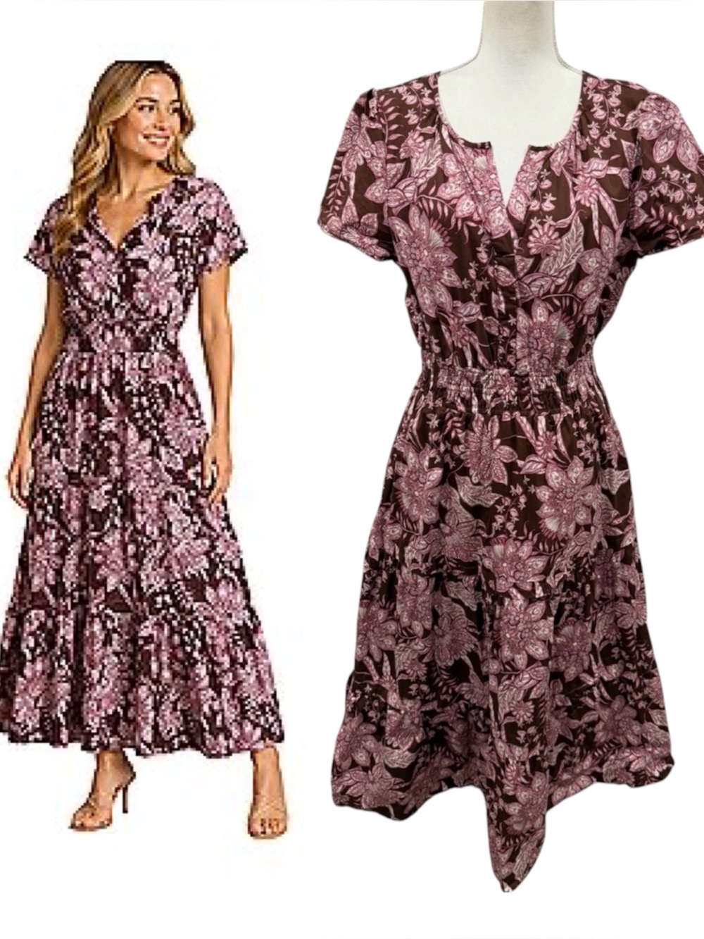 Cynthia Rowley Cotton Floral Tiered Puff Sleeve Somerset Maxi Dress